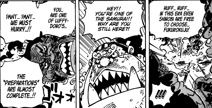 Bchargoistheartist94 on X: Finally! One Piece chapter 1037 has arrived and  the fight between #luffy and #kaido is pretty intense! 😱😱 — the Gorosei  are back and what's that at the end?