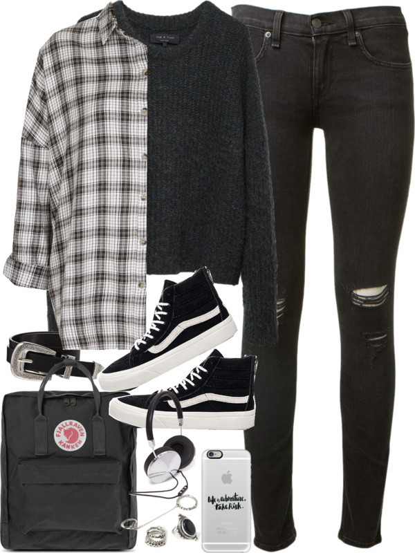 Outfit for uni with Vans and a flannel by ferned featuring Fjällräven
Rag bone green sweater, 250 AUD / Topshop long sleeve blouse, 19 AUD / Rag & bone button-fly jeans, 325 AUD / Vans sneaker, 105 AUD / Fjällräven backpack, 120 AUD / Forever 21...