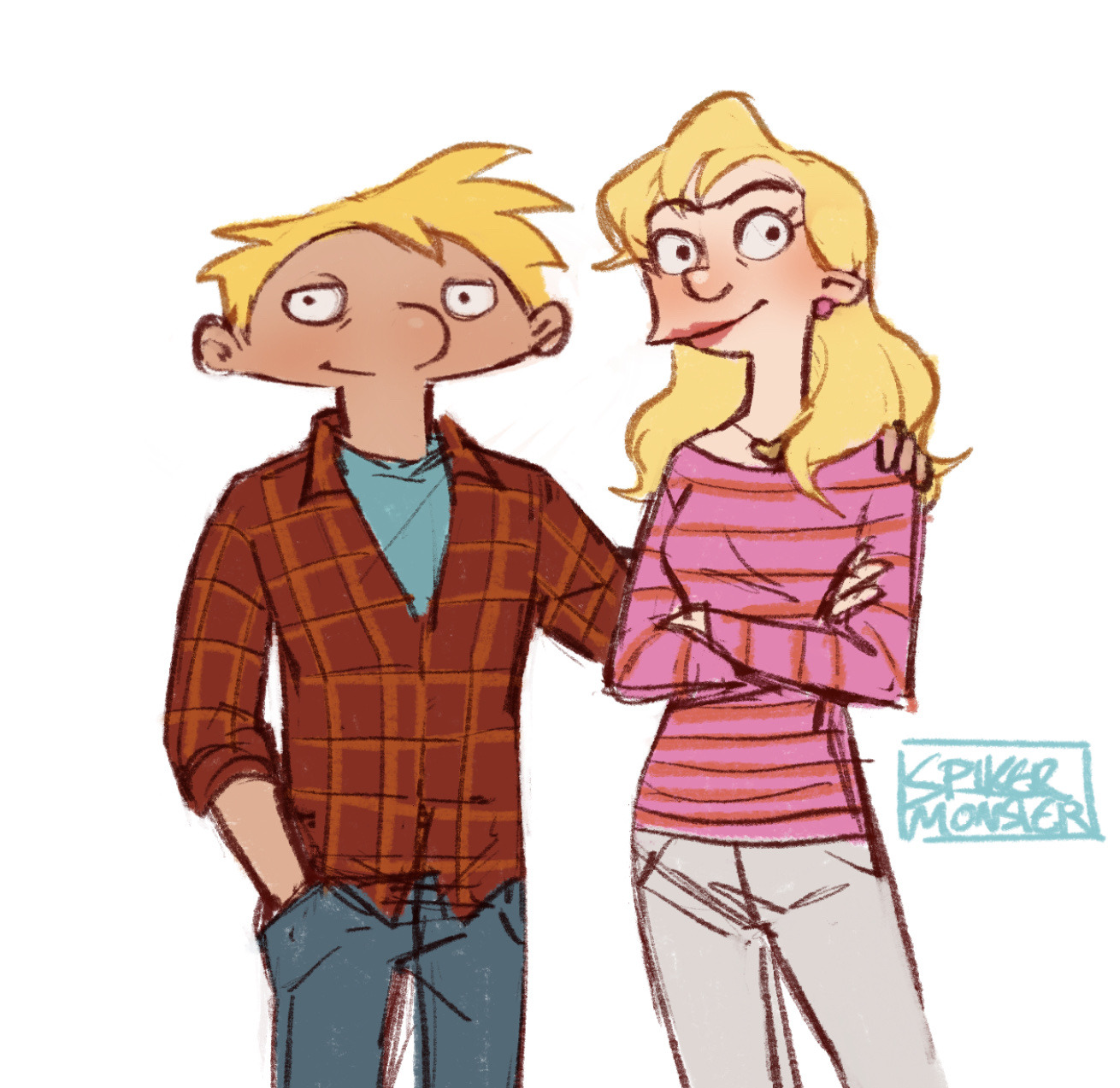 impactrueno:arnold and helga as parentswhen your wife is about to make a scene at the playground because she overheard another parent’s kid call your kid ugly