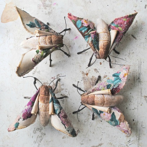 Works by the talented Mr. Finch, who uses mostly recycled vintage textiles to create larger than lif