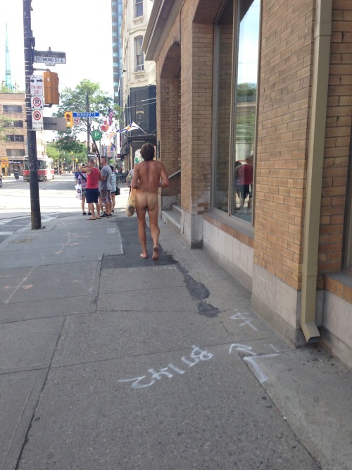 nudemenonthestreet: Seen during Pride weekend, Toronto 2014 
