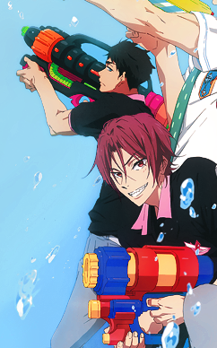 officialemaskye:  officialemaskye:   sousuke does not fuck around not even for a water gun fight with his friends sousuke yamazaki is 100% confirmed for that kid who took games in class way too seriously   the rest of them have normal sized water guns