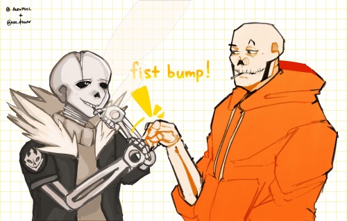 did a fun collab with a friend by drawing my favourite papyrus after like what..? 5 years x”D they d