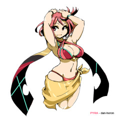 dan-heron: Colors for Pyra from Xenoblades Chronicles 2  Just a quick swimsuit inspired by her original outfit 
