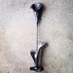 olsonironworks:  A 22 inch tall Calla Lily emerges from the blacksmith shop today at #olsonironworks