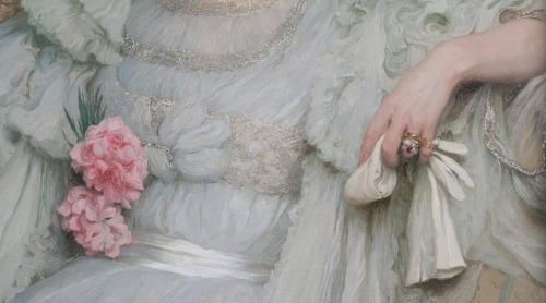 closeupofpaintings:Sir Frank Dicksee - Portrait of Lady Hillingdon (1904), detail