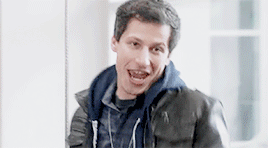 saralahnce:get to know me meme: 5/10 male characters ♡ jake peralta (brooklyn nine nine)Eyes closed,