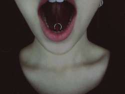 gothedup:  Under the tongue piercing