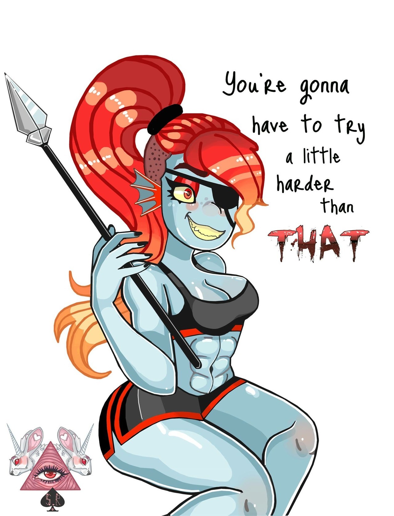 peachybunbunny:I drew Undyne from undertale