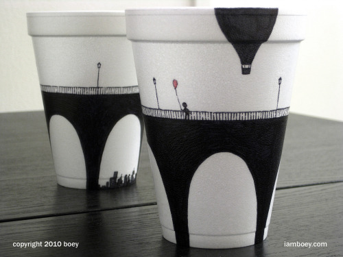 XXX fer1972:  Drawings on Coffee Cups by Boy photo