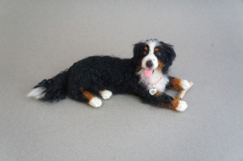 A needle felted Bernese Mountain dog based on photos.  Have a peaceful weekend!