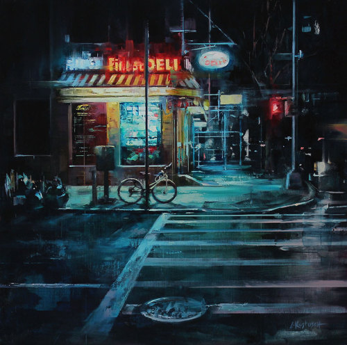 artsnskills:Fractured Light On Urban Landscapes Paintings by Lindsey KustuschUnder the brush of San 