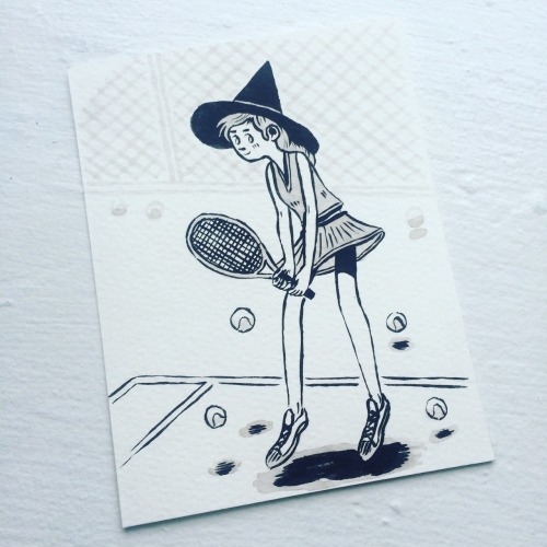 jonmarchione:A tennis witch for inktober day 7
