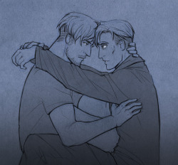 alexvulpinus:  - Erwin, go to sleep already. - I wish I could. - Should I sing you a lullaby?.. - Mike, I haven’t sleep for days. I have no sense of humor left.  Wakeful danchou in his pyjamas. I had to do it.