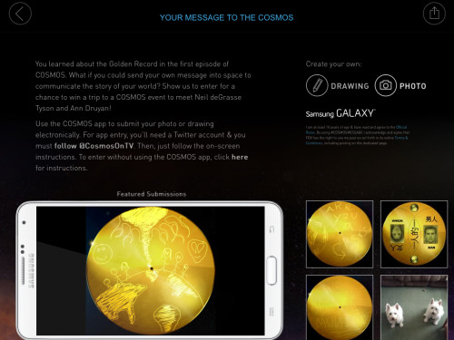 Cosmos A Spacetime Odyssey for Android and iOS + Create Your Own Message to The Cosmos 