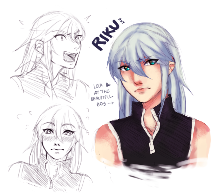 vani-e:  ｒｉｋｕ'ｓ ｓｋｅｔｃｈｅｓI miss Riku’s long hair so much