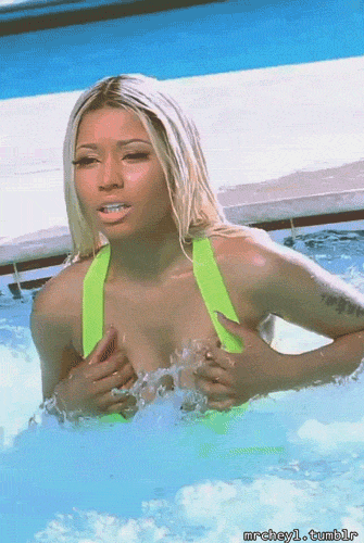 allthickwomen:  Nicki Minaj “High School Music Video” Behind The Scenes| Gif by MrCheyl 