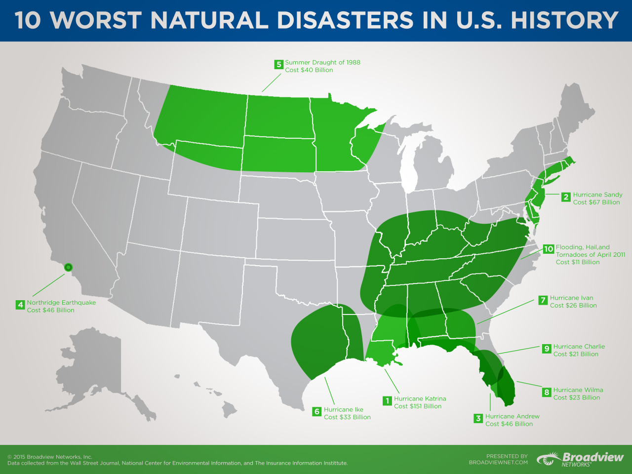 10 Worst Disasters In U.S. History – Map! - Maps on the Web