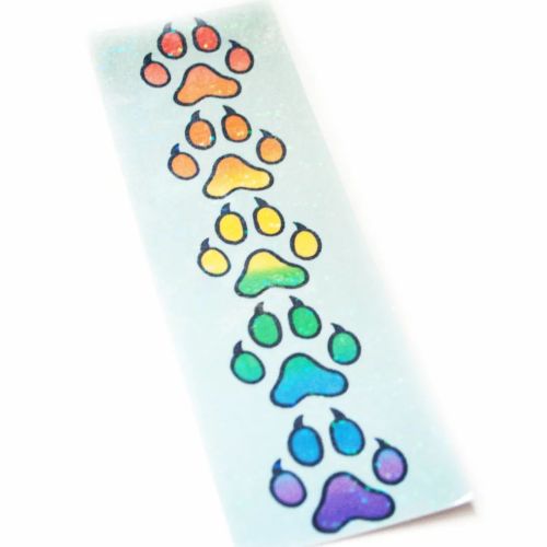 Excited to share the latest addition to my #etsy shop: Rainbow dog paw print bookmark, cute paw prin