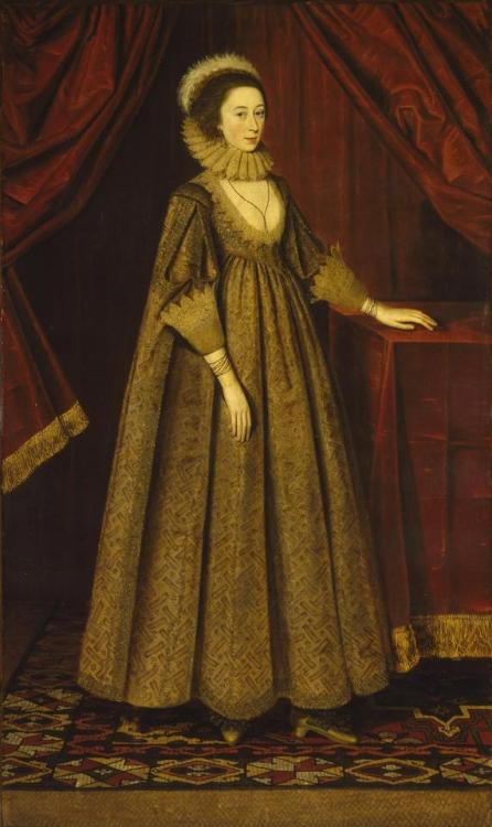 fashionsfromhistory:Gertrude Sadler, Lady Aston, c.1620-1623 Tate Museum 