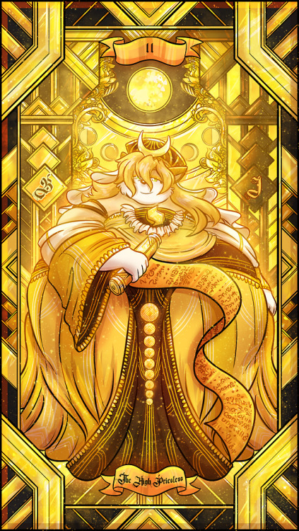 doodleglaz:The Fool - (BalloonRacoon)The Magician - (Badgermancer)The High Priestess - (PB)A commission series where I slowly make my way through the major arcana tarot deck set to a gold and black art deco style!