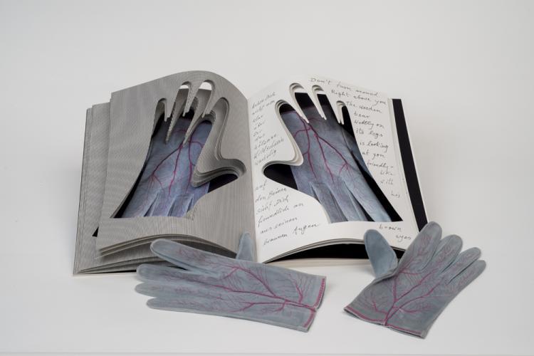 neshamama:meret oppenheim, “gloves,” 1985, screen-print on goat suede