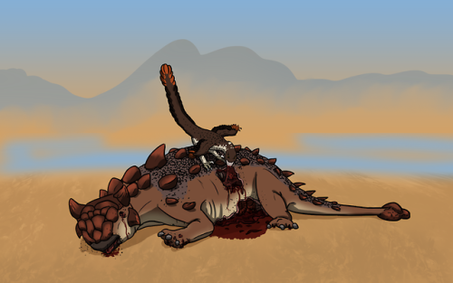 goldenchocobo: An unfortunate Euoplocephalus became disorientated and became lost in an arid dry lan