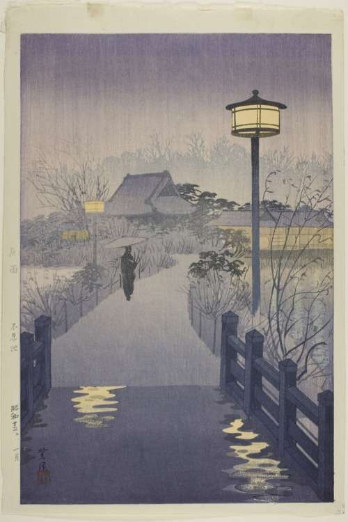 aic-asian: Rainy Night at Shinobazu Pond, Kasamatsu Shiro, 1938, Art Institute of Chicago: Asian Art