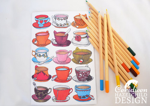 sketchdrawingsbyasketchgirl:Vintage Teacups Notebook