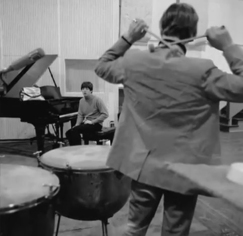 the-cosmic-empire:The Beatles recording session at Abbey Road for Every Little Thing, What You’re Do