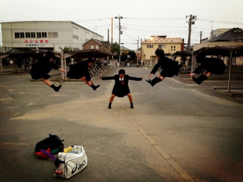  one of the latest twitter trends coming out of Japan is for young school girls to take photos with their friends doing poses and power moves from anime series like Dragon Ball Z.  Here’s hoping this is the next trend in North America.  