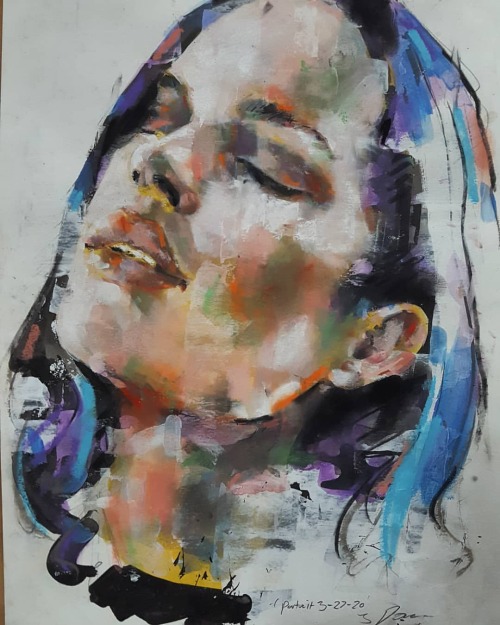 Small portrait study in mixedmedia on paper and recently sold to a collector in italy. #fineart #vis