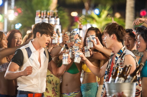 gilbakk: Lee Jong Suk＆Kim Woo Bin @ BEER「CASS」CF Shooting_Still cut! Forever craving them together