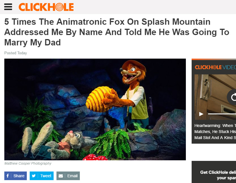 d1rtypaws:    5 Times The Animatronic Fox On Splash Mountain Addressed Me By Name