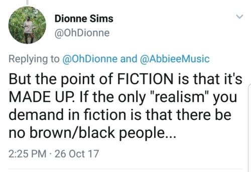 g-l-i-t-t-e-r: ohdionne: White people take notes. This tired ass racist opinion needs to die in 2017