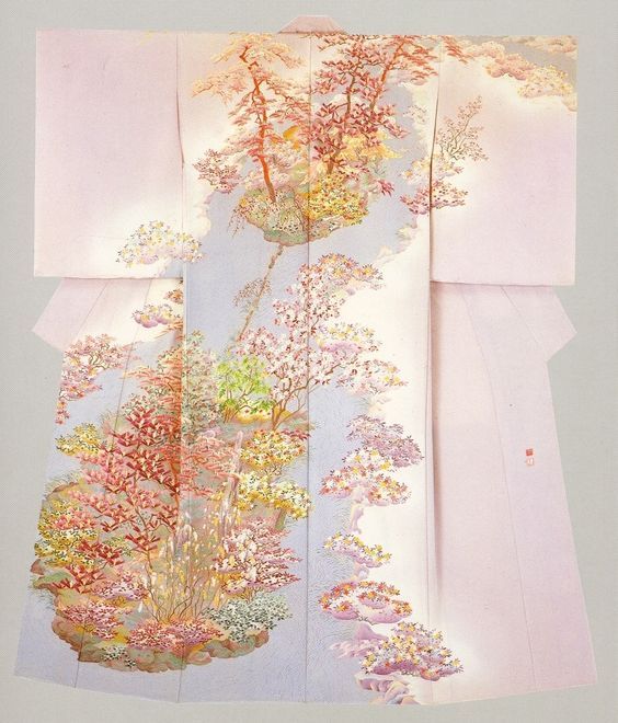 glittertomb:Kaga-Yuzen in Pink &amp; Peach