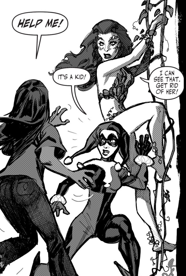 nomalez:jules616:Harley and Ivy to the rescue.  Batman: Black and White #3.  [Français]