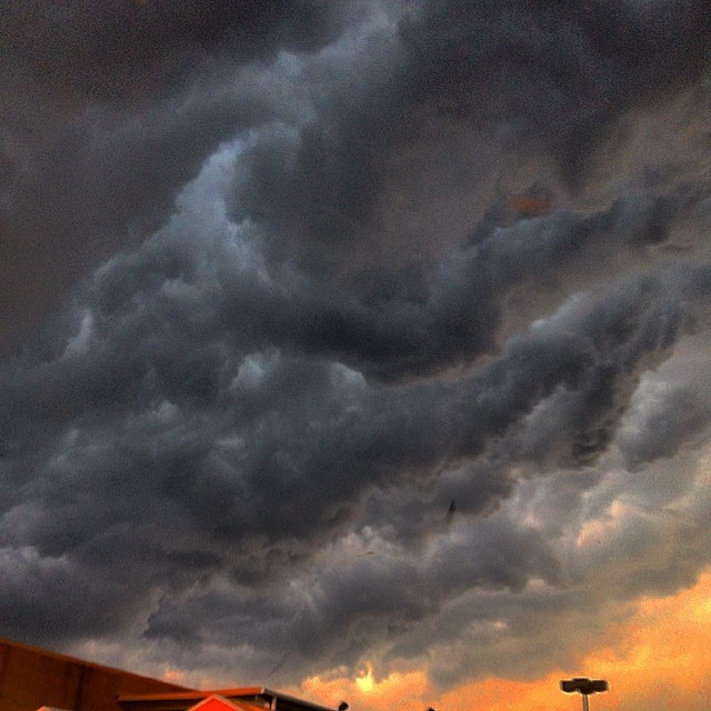 Epic #cloudporn at work. #clouds #sky #skyporn #storm #thunderstorm #tornado #getinthebasement
