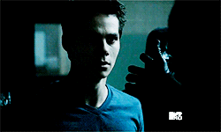 bilesandthesourwolf-deactivated:  Derek knows Stiles is in trouble and comes in, guns blazing, ready to help, only to realize Stiles has the situation in hand. And then Derek starts to notices that something isn’t quit right with the teen. 