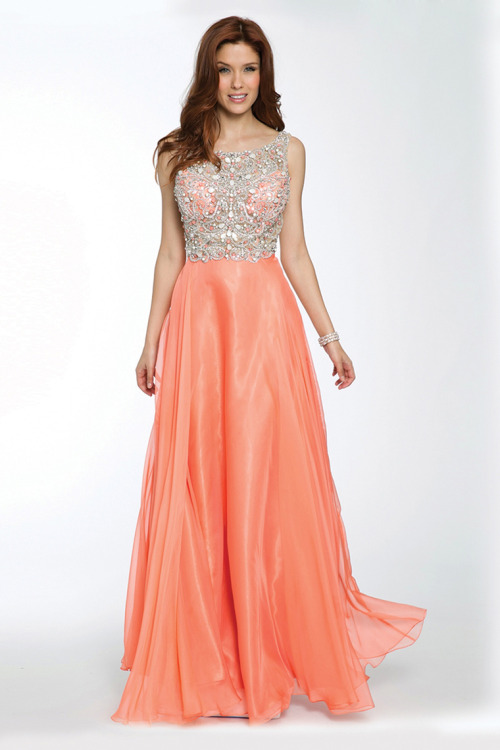 Blue and orange prom dresses