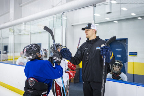 Colton Parayko returns to Fairbanks to teach at a summer camp for young hockey players. July 2019. P
