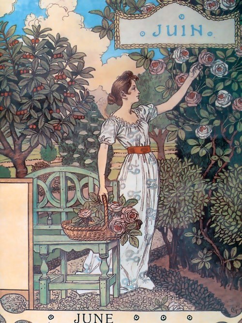 Eugène GRASSET Calendrier &ldquo;La Belle Jardinière&rdquo; 1896