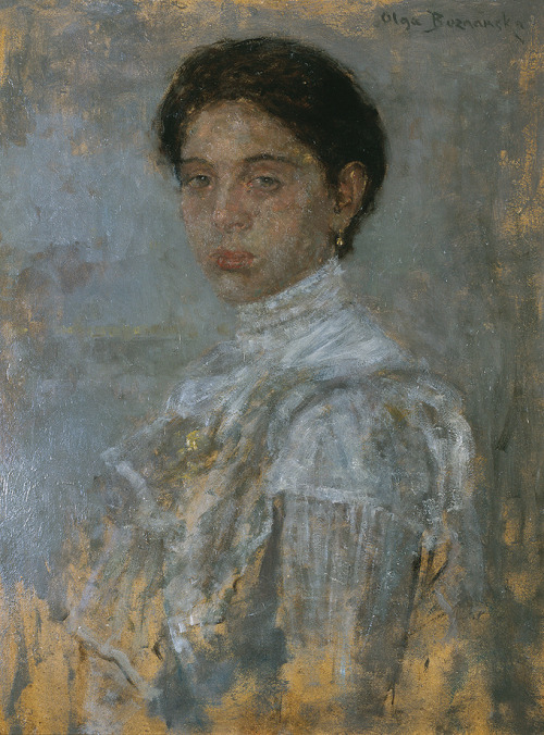 Portret pani w białej sukni(Portrait of a Lady in a White Dress -  Olga Boznanska 1905Impressionism