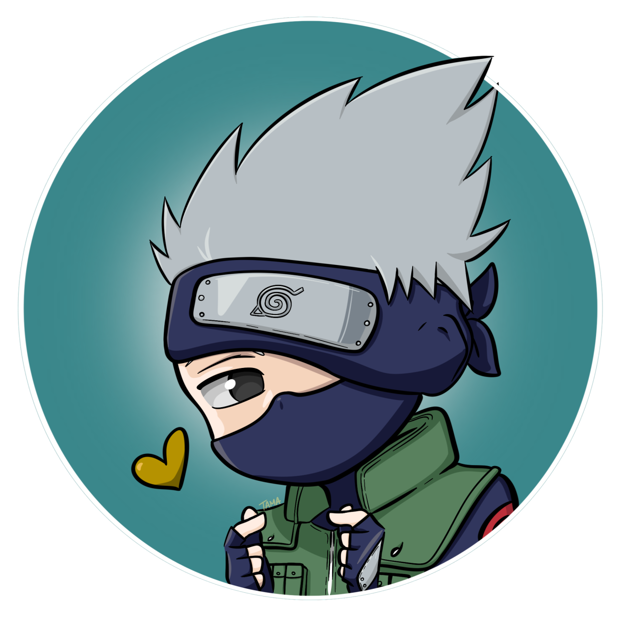 Kakashi hatake in cute chibi anime style