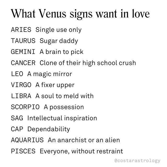 Check your Venus sign in the app!