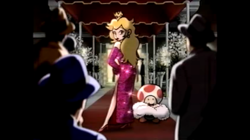 speedyssketchbook: thefreshprinceofjunes: peach looks SO GOOD in this old japanese commercial for super mario all stars i am living Will need to use this dress at some point.  <3 <3 <3 <3