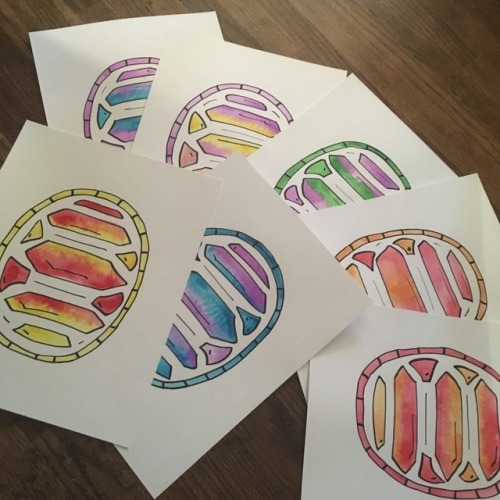 Turtle shell watercolors ready to go in the mail tomorrow for Project for Awesome!Consider donating 
