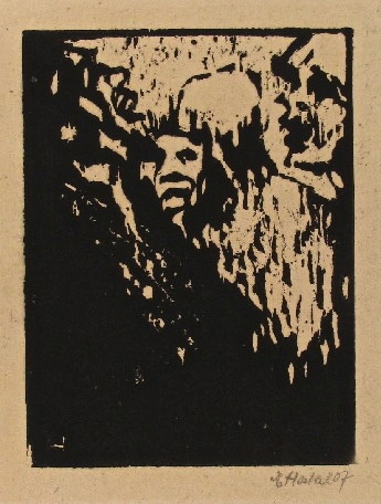 magictransistor:  Erich Heckel. Zur Ballade I, Two Figures, The Prisoner, The Judge,