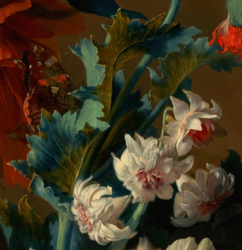inividia: Vase of Flowers (details), 1722. Jan van Huysum