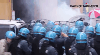 kropotkindersurprise:  October 18 2014 - Clashes occurred in Bologna, Italy, after